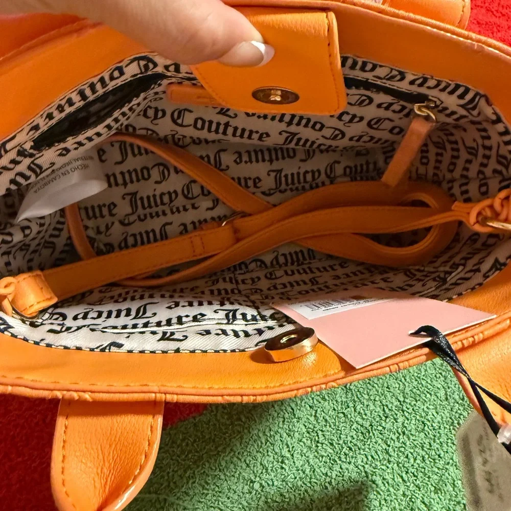 Juicy Couture Vibrant Orange Embossed Tote